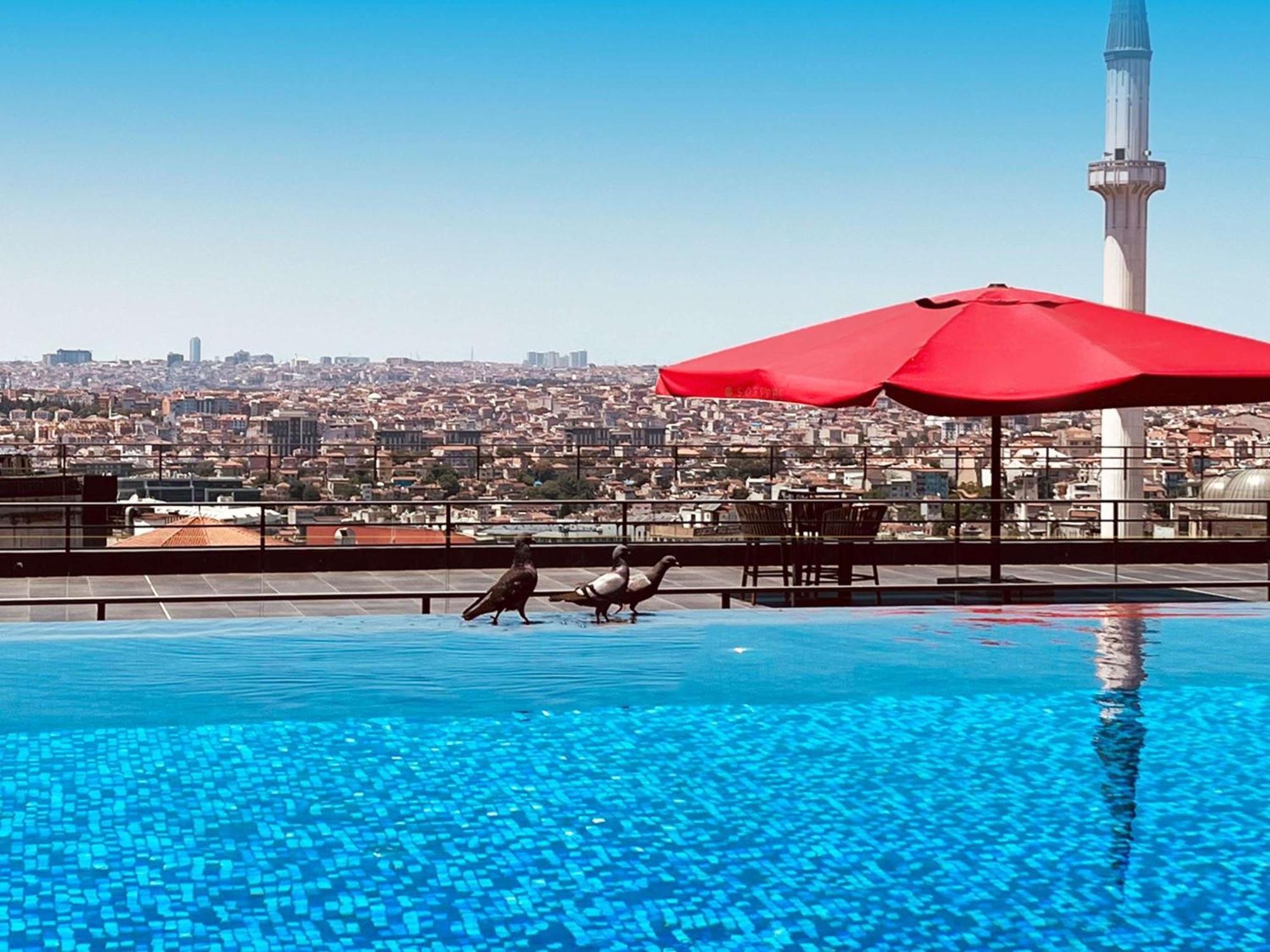 Hotel Sofitel Istanbul Taksim Exterior foto View from the rooftop pool